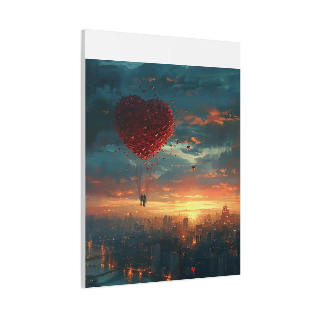 Romantic Canvas Wall Art, Love, Heart Balloon Art, Gift for Couples, Valentines Wall Decor, Valentine's Day Women's Merchandise, Valentines - 250 USA Celebration
