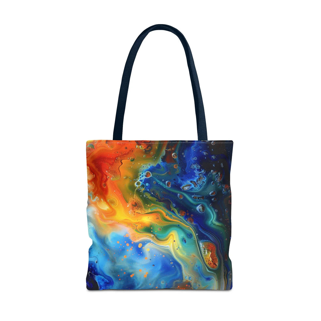Abstract Fluid Art Tote Bag | Colorful Swirl Beach Bag - 250 USA Celebration
