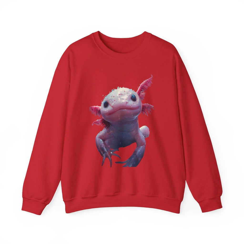 Pink Axolotl Illustration Sweatshirt | Cute Amphibian Art, Pastel Watercolor - 250 USA Celebration