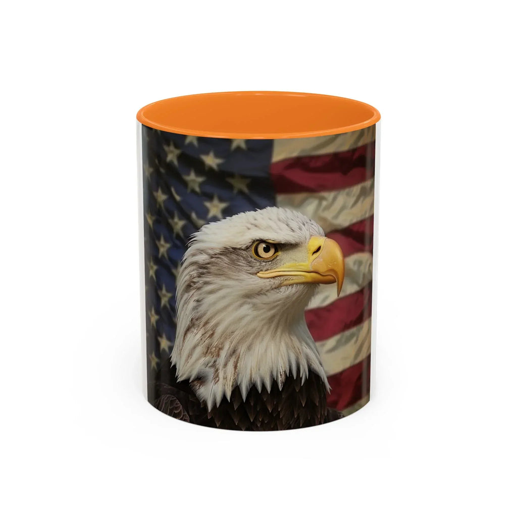 Colorful Mugs (11oz, 15oz) American eagle with American flag, fireworks all around the eagle, patriotic themed - 250 USA Celebration