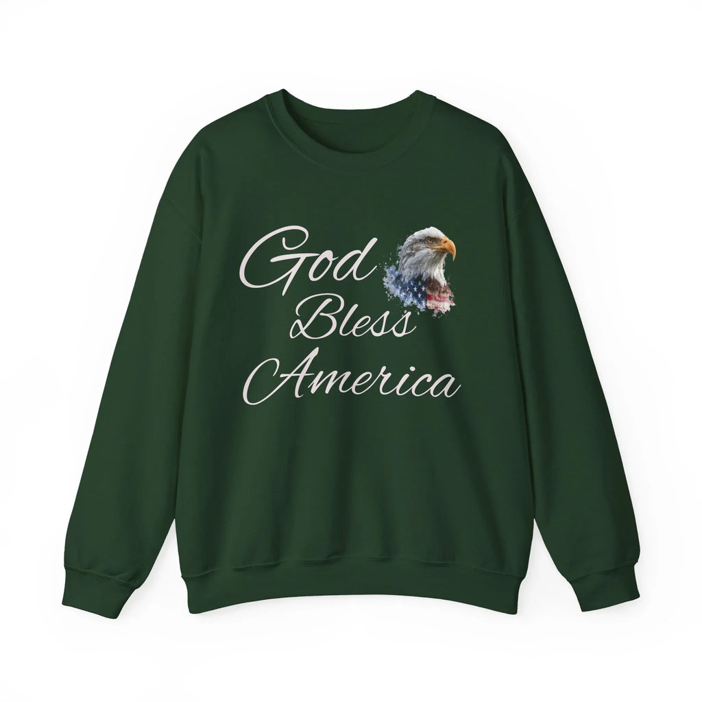 God Bless America eagle graphic Sweatshirt | patriotic USA flag-inspired design - 250 USA Celebration