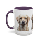 Soulful Labrador Portrait Accent Coffee Mug, Cute Dog Face Ceramic Mug - 250 USA Celebration