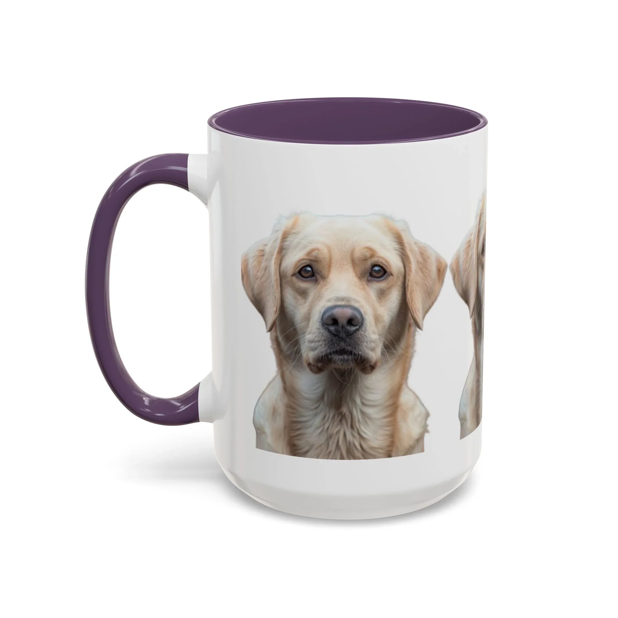 Soulful Labrador Portrait Accent Coffee Mug, Cute Dog Face Ceramic Mug - 250 USA Celebration