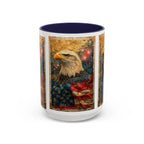 Bald Eagle with Tattered American Flag Coffee Mug | Fireworks Patriotic 11oz 15oz - 250 USA Celebration