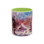 Coffee Mug, Festive Santa in Candy Wonderland, 11oz, 15oz, Tim Burton Style, Whimsical Holiday Cup, Christmas Gift, Hot Cocoa Mug - 250 USA Celebration