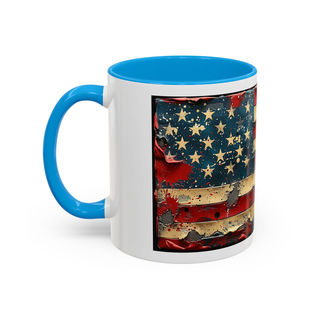 Colorful Mugs (11oz, 15oz), American Flag, Patriotic Flag coffee cup