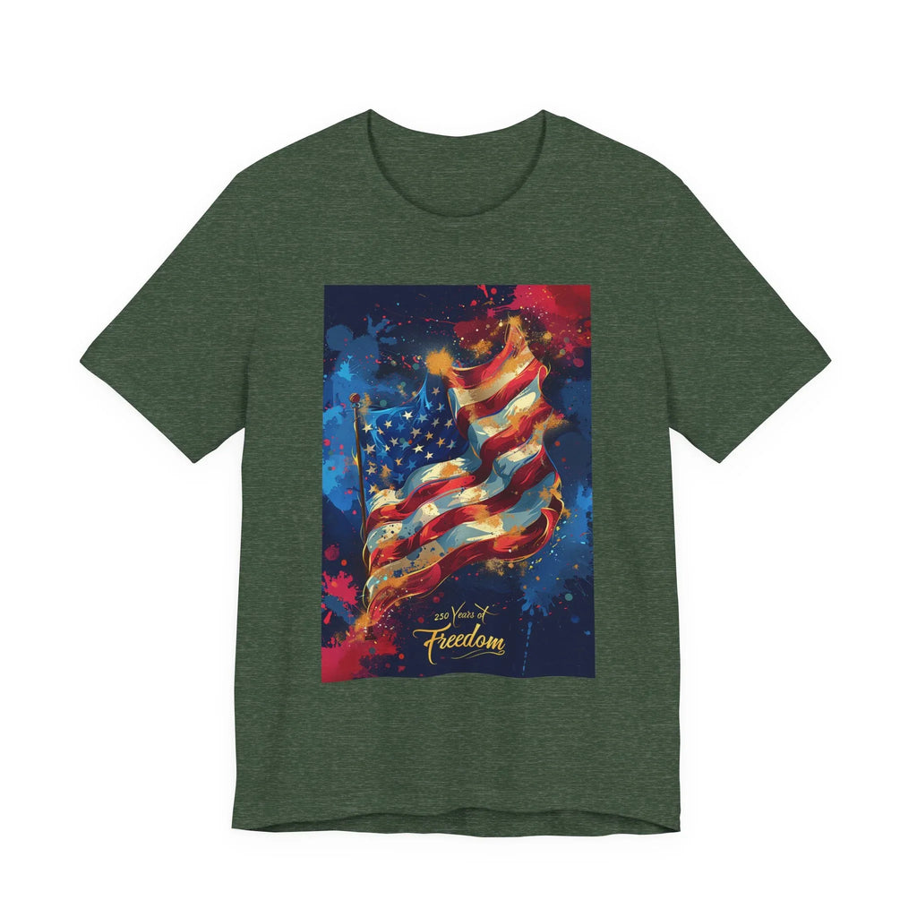 Patriotic Freedom Tee, Unisex Jersey Short Sleeve Tee, American Flag Shirt, Fourth of July Apparel, Independence Day Outfit, Gift for [...] - 250 USA Celebration