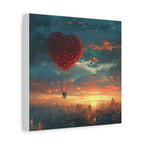 Romantic Canvas Wall Art, Love, Heart Balloon Art, Gift for Couples, Valentines Wall Decor, Valentine's Day Women's Merchandise, Valentines - 250 USA Celebration