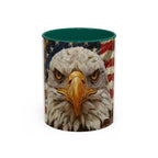 Colorful Mugs (11oz, 15oz) Majestic bald eagle head Patriotic coffee cup, America 250 Celebration coffee cup - 250 USA Celebration