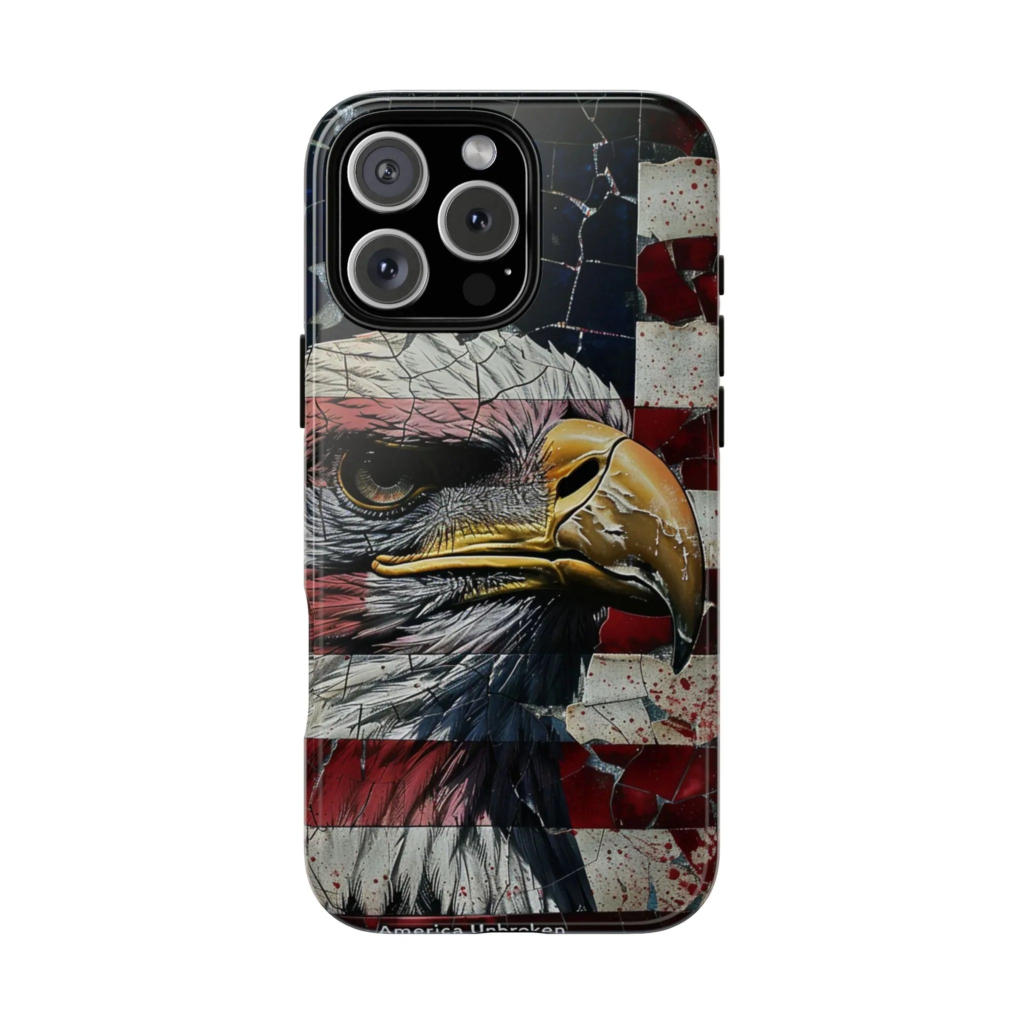 American Flag Bald Eagle phone case | Patriotic iPhone cover, cracked vintage flag design - 250 USA Celebration