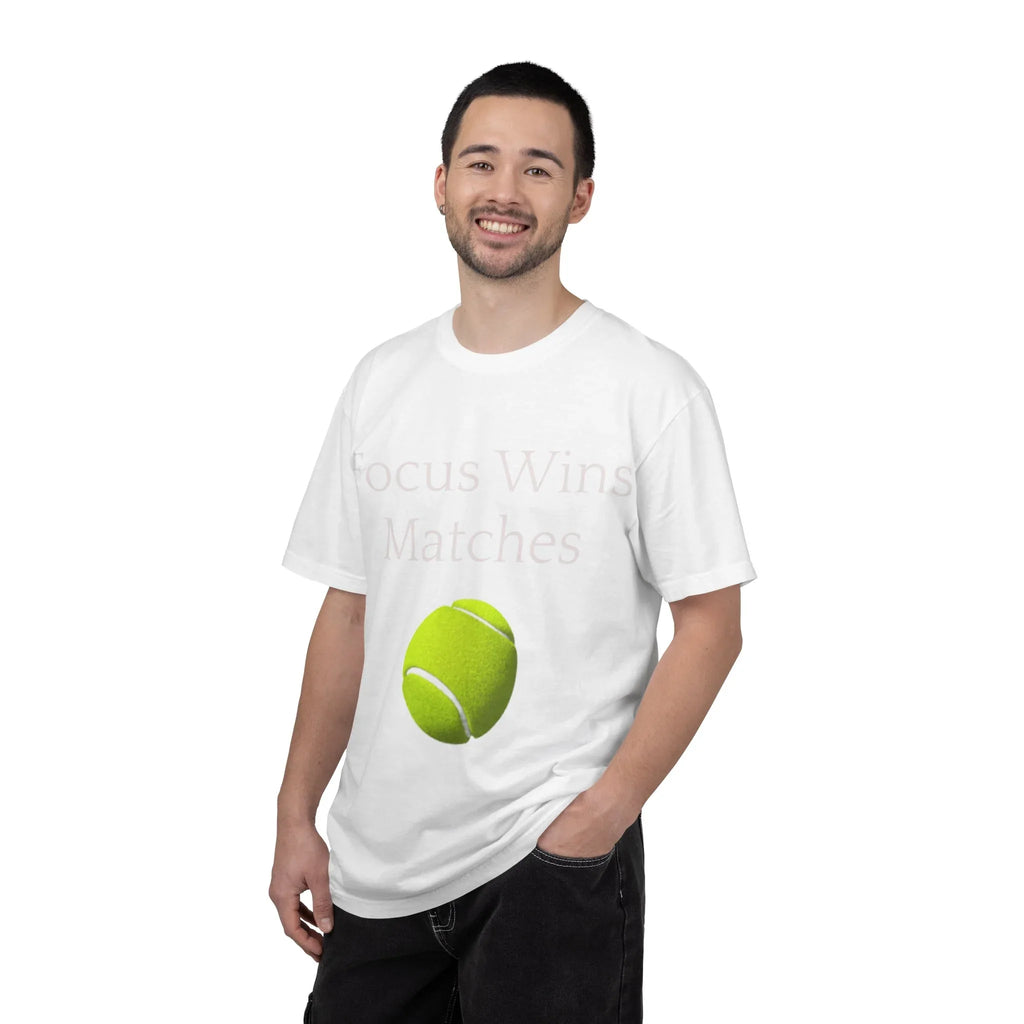 Focus Wins Matches Tennis Ball T-shirt | Tennis Graphic Tee - 250 USA Celebration