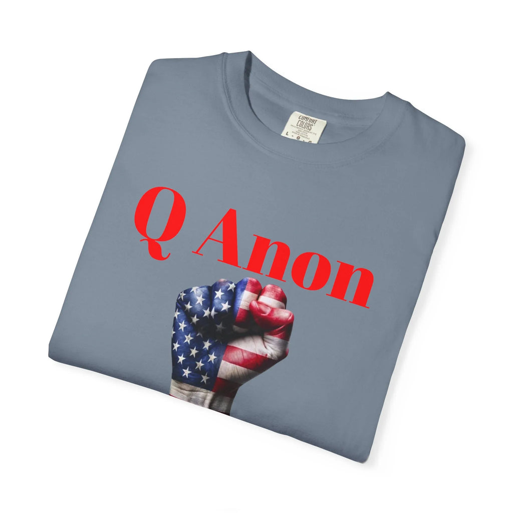 Q Anon Fist T-shirt | WWG1WGA Print - 250 USA Celebration