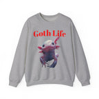 Goth Life Axolotl Sweatshirt | Cute Goth Axolotl Illustration - 250 USA Celebration