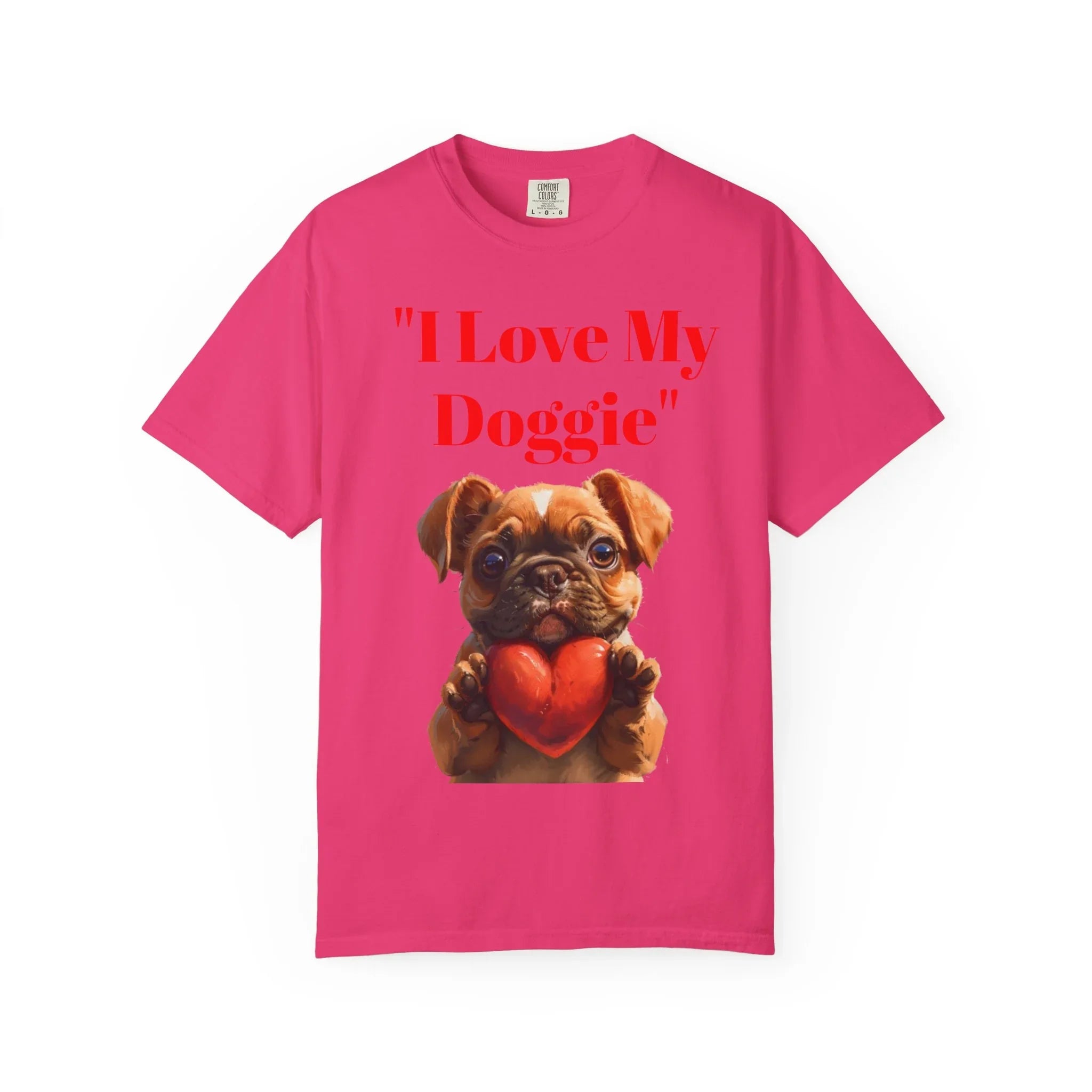 Cute French Bulldog Puppy Holding Red Heart T-shirt | Dog Lover Cartoon - 250 USA Celebration