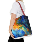 Abstract Fluid Art Tote Bag | Colorful Swirl Beach Bag - 250 USA Celebration