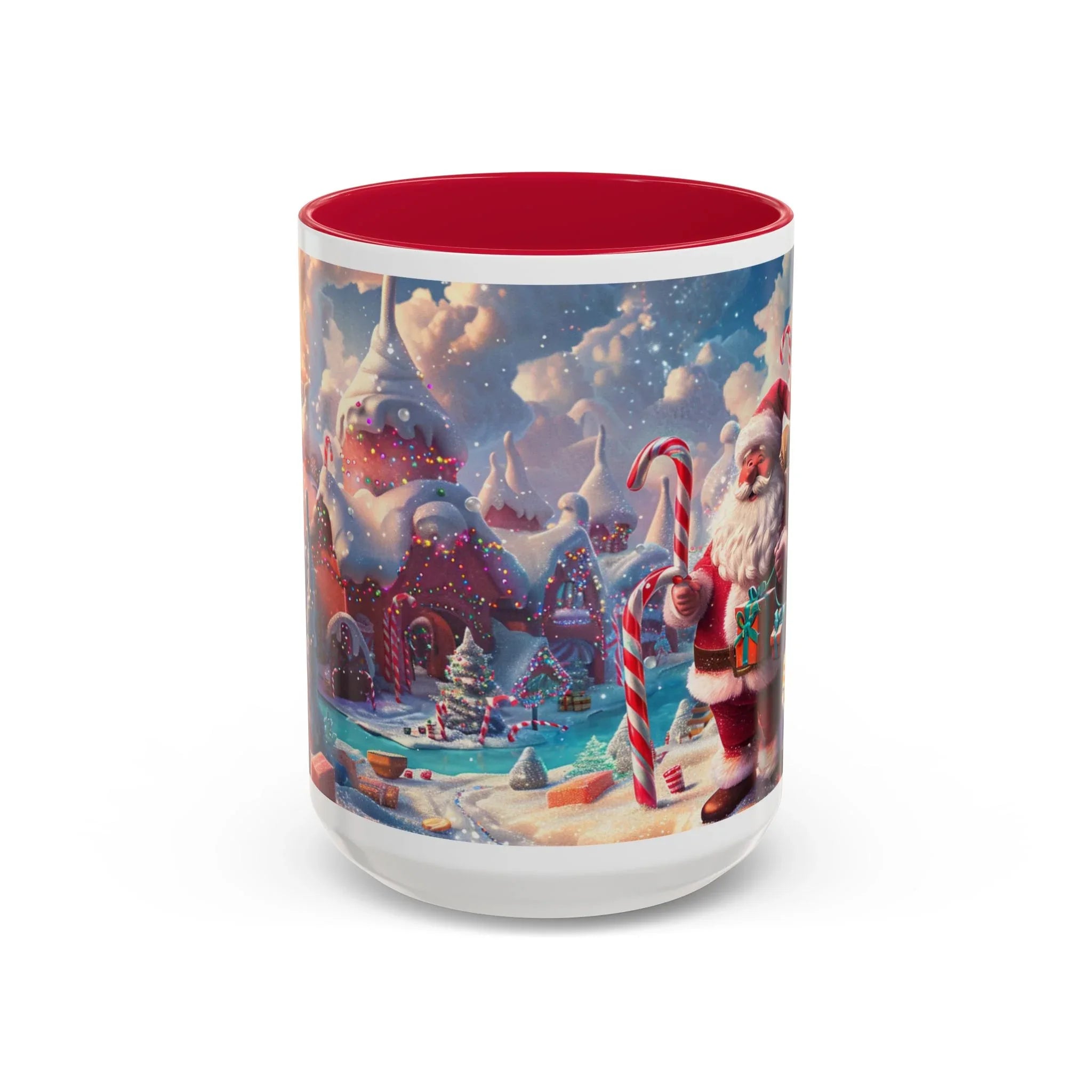 Festive Santa in Candy Wonderland mug | Holiday Christmas ceramic mug - 250 USA Celebration