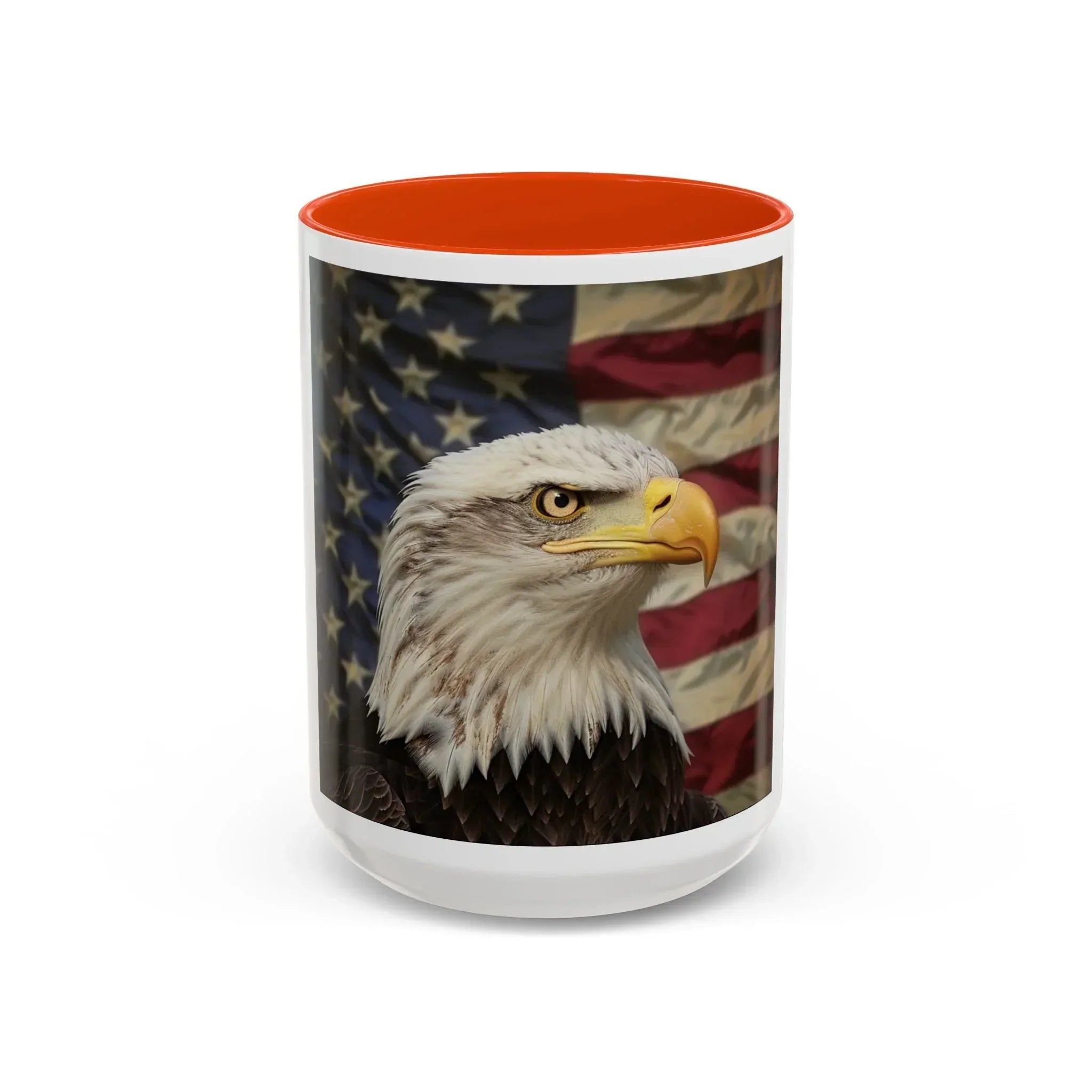 Colorful Mugs (11oz, 15oz) American eagle with American flag, fireworks all around the eagle, patriotic themed - 250 USA Celebration
