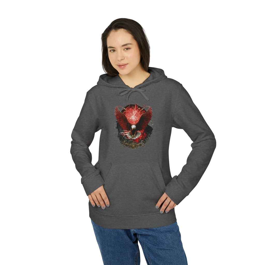 Red Fox Watercolor Mask hoodie | Hoodie - 250 USA Celebration