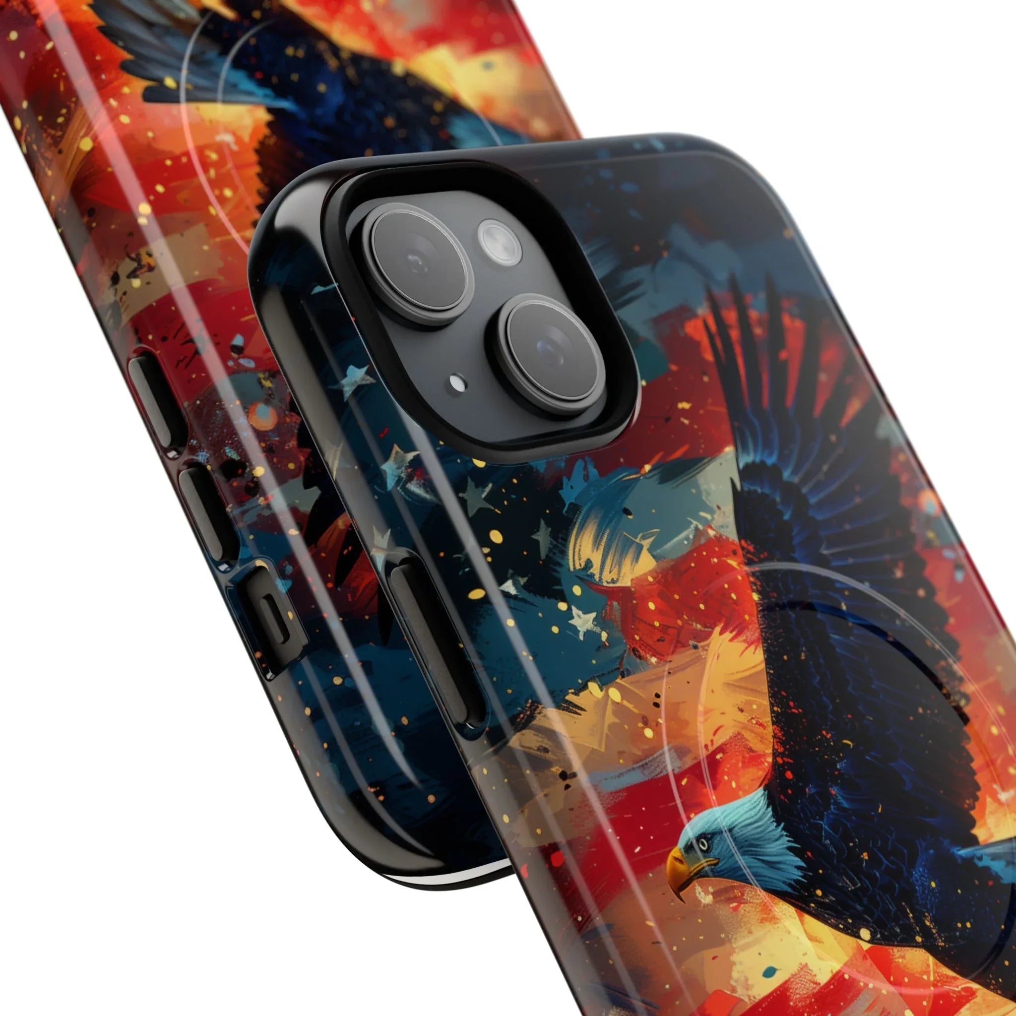 Eagle Flag Magnetic Phone Case, Patriotic iPhone Cover, Tough Cell Phone Cases, Gift for Veterans, Independence Day Accessories - 250 USA Celebration