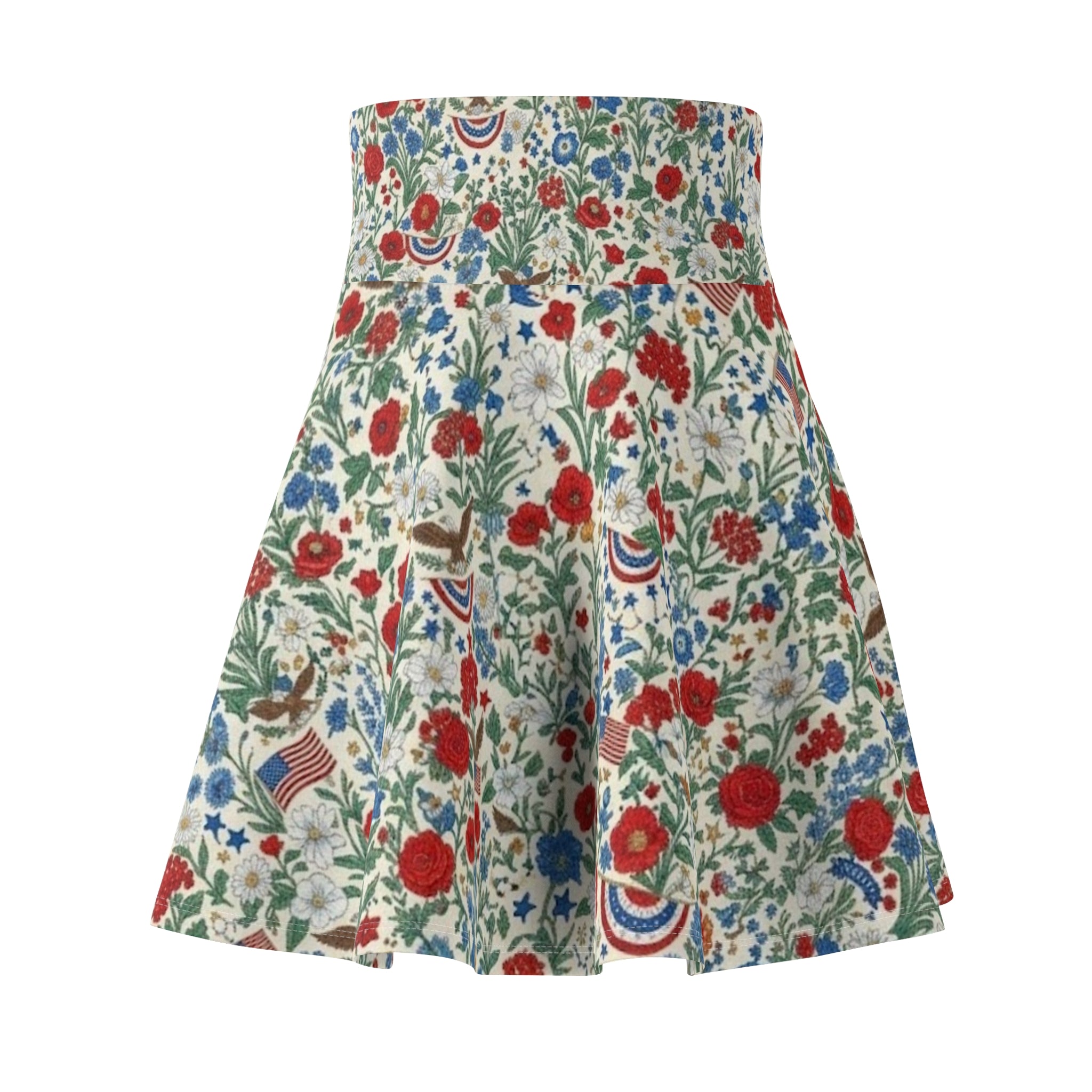 Patriotic Floral Skater Skirt - 1776 Heritage Style