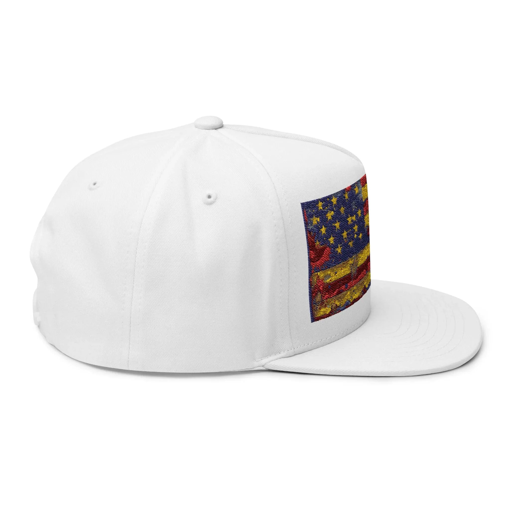 Patriotic Embroidered Flat Bill Cap | USA Flag Hat for Outdoor Events, Gifts, Festivals, July 4th, Summer Days - 250 USA Celebration