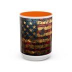 Distressed American Flag Accent Coffee Mug — Patriotic 11/15oz