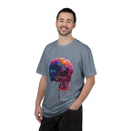 Colorful Drip Skull T-shirt | Watercolor Skull Shirt, Artistic Gothic Tee - 250 USA Celebration