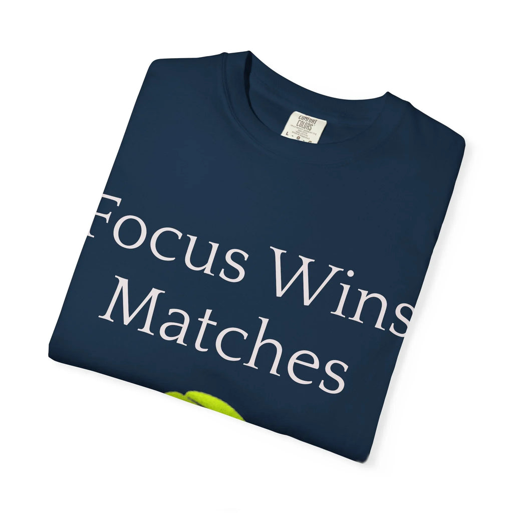 Focus Wins Matches Tennis Ball T-shirt | Tennis Graphic Tee - 250 USA Celebration