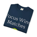 Focus Wins Matches Tennis Ball T-shirt | Tennis Graphic Tee - 250 USA Celebration