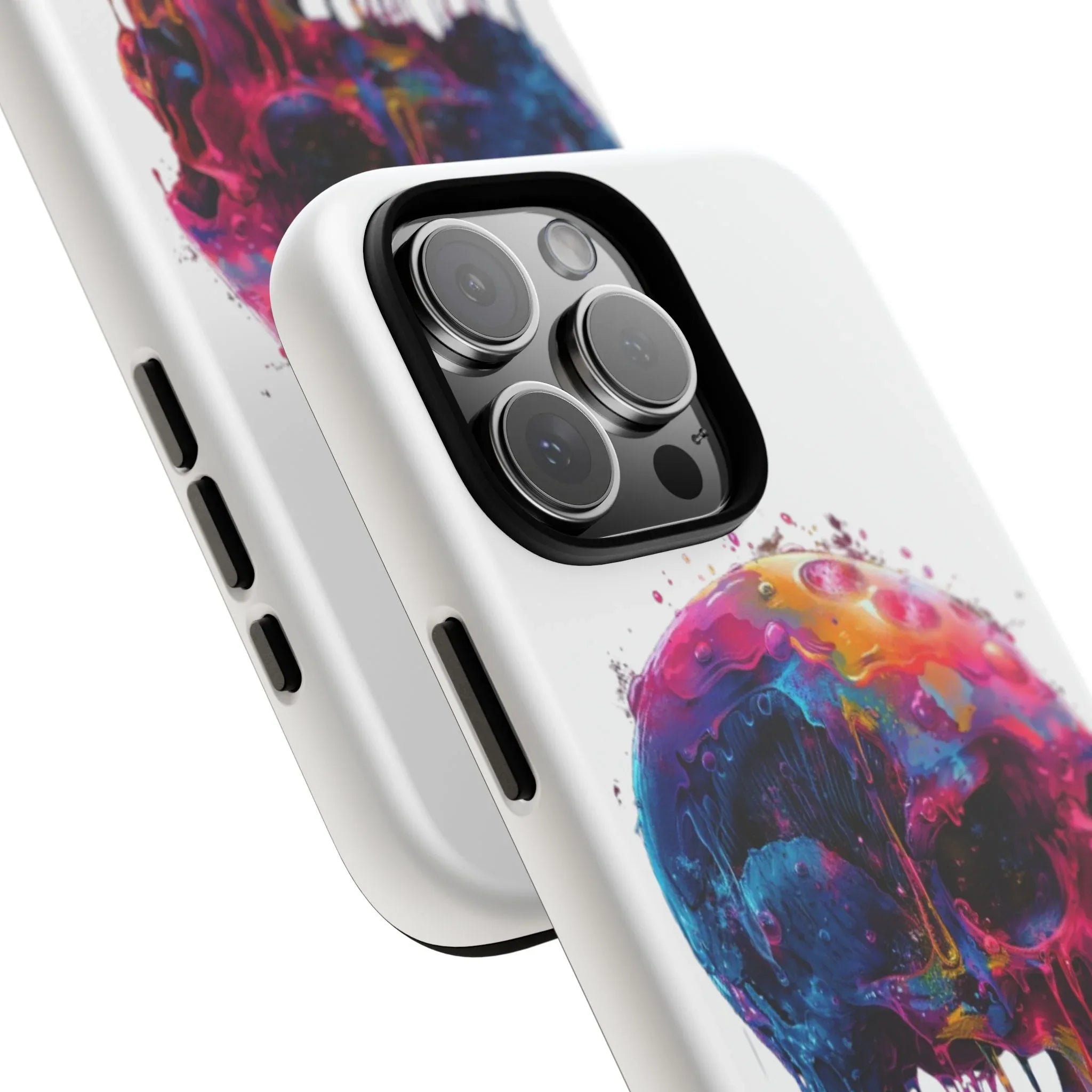 Colorful Drip Skull Phone Case | Hard Plastic Protective Case - 250 USA Celebration