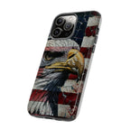American Flag Bald Eagle phone case | Patriotic iPhone cover, cracked vintage flag design - 250 USA Celebration