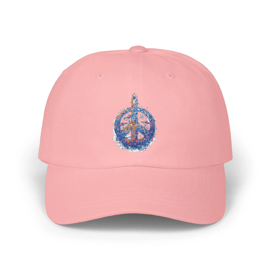 Peace Sign Floral Dad Cap | Watercolor Flower Peace Hat - 250 USA Celebration
