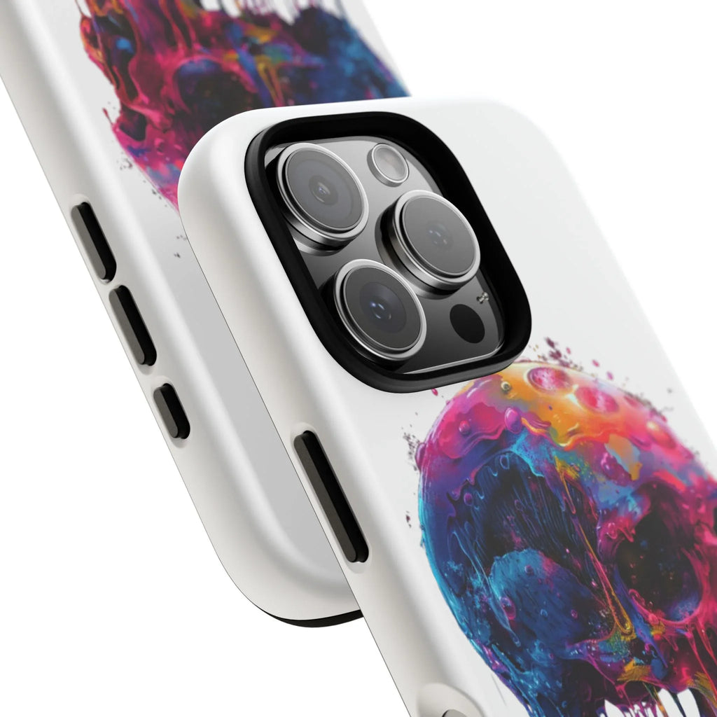 Colorful Drip Skull Phone Case | Hard Plastic Protective Case - 250 USA Celebration