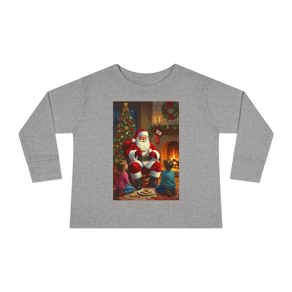 Christmas Santa Toddler Long Sleeve Tee, Holiday Shirt for Kids, Festive Outfit, Winter Apparel, Cute Christmas Gift, Family Photoshoot - 250 USA Celebration