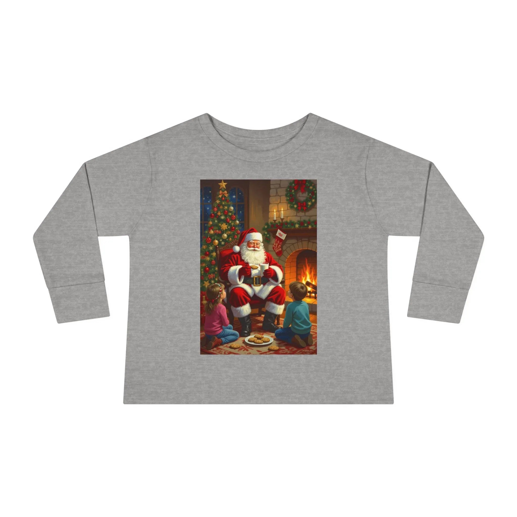 Christmas Santa Toddler Long Sleeve Tee, Holiday Shirt for Kids, Festive Outfit, Winter Apparel, Cute Christmas Gift, Family Photoshoot - 250 USA Celebration