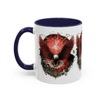 Red Eagle Emblem Accent Coffee Mug | Patriotic Eagle Design - 250 USA Celebration