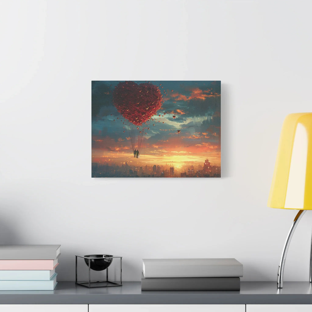 Romantic Canvas Wall Art, Love, Heart Balloon Art, Gift for Couples, Valentines Wall Decor, Valentine's Day Women's Merchandise, Valentines - 250 USA Celebration