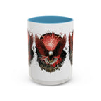 Red Eagle Emblem Accent Coffee Mug | Patriotic Eagle Design - 250 USA Celebration