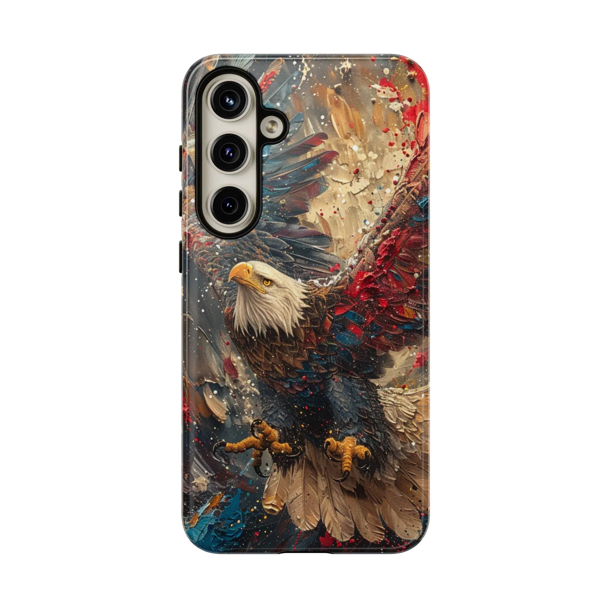 Patriotic Bald Eagle Tough Case | iPhone Phone Case, Red Blue Feather Art - 250 USA Celebration