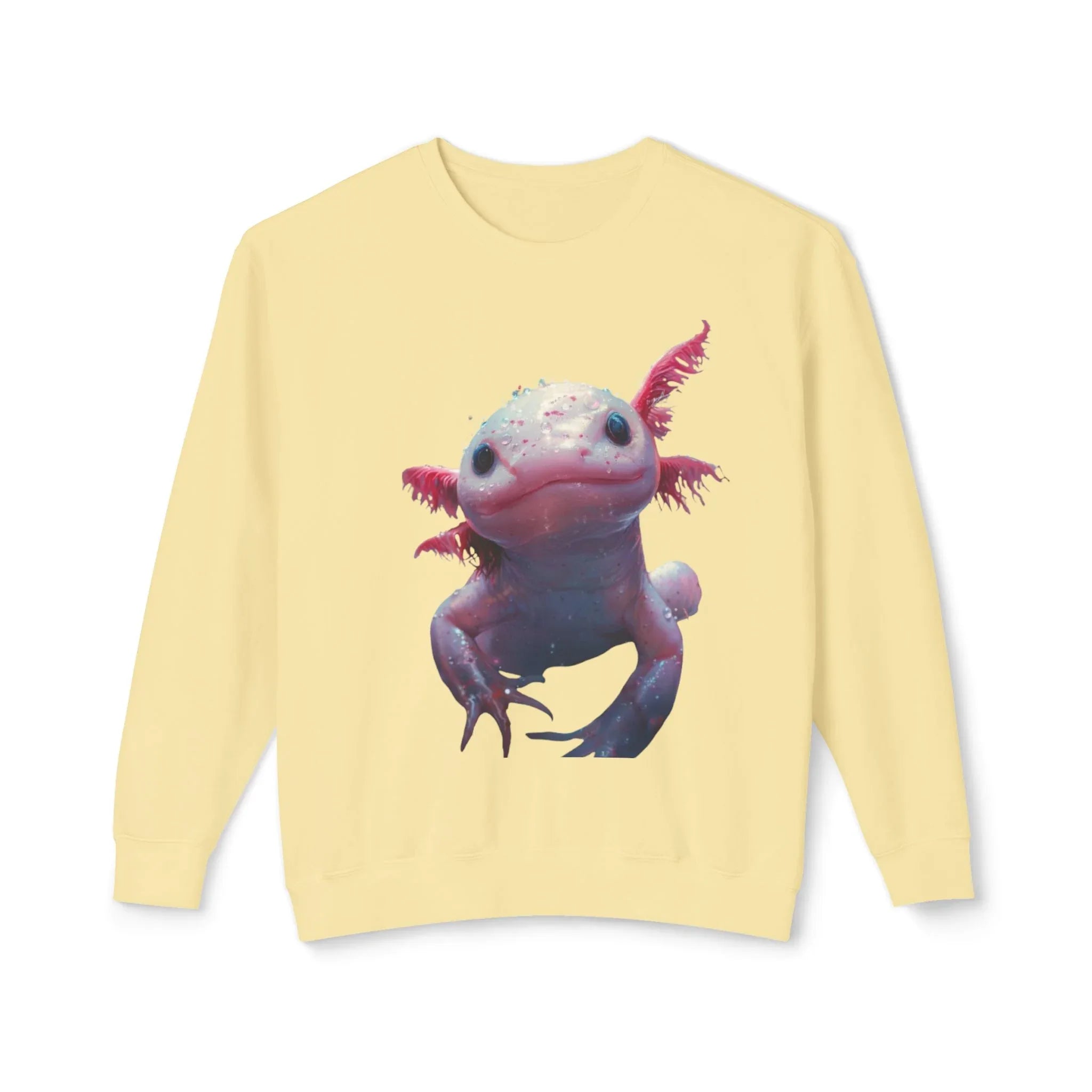 Cute Axolotl Illustration Sweatshirt | Pastel Aquatic Amphibian Design - 250 USA Celebration