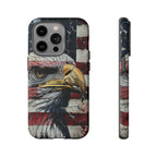 American Flag Bald Eagle phone case | Patriotic iPhone cover, cracked vintage flag design - 250 USA Celebration
