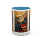 Bald Eagle with Tattered American Flag Coffee Mug | Fireworks Patriotic 11oz 15oz - 250 USA Celebration