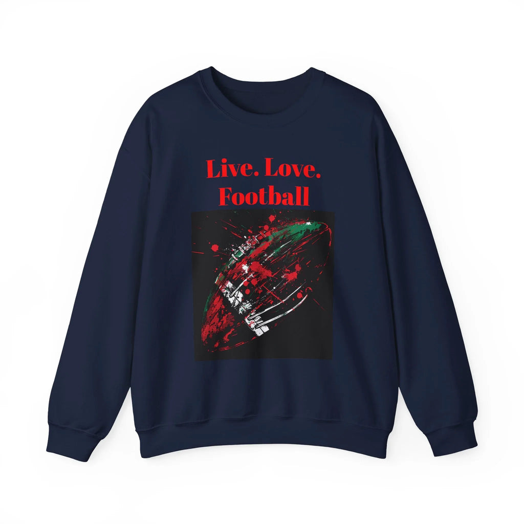 Football Sweatshirt, Live Love Football Crewneck Jumper, Sports Fan Gift, Game Day Apparel, Team Spirit Top, Unisex Sweatshirt - 250 USA Celebration