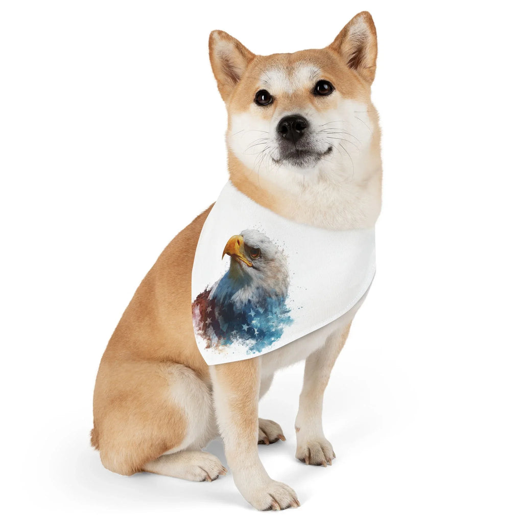 Eagle Watercolor Pet Bandana, Stylish Dog Collar, Nature Lover Gift, Outdoor Adventures, Pet Fashion Accessory, Dog Bandana - 250 USA Celebration