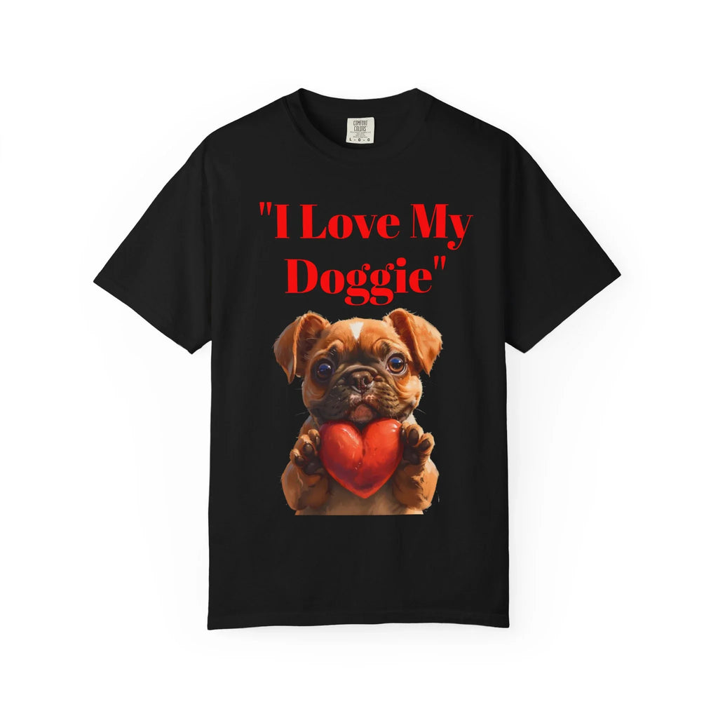 Cute French Bulldog Puppy Holding Red Heart T-shirt | Dog Lover Cartoon - 250 USA Celebration