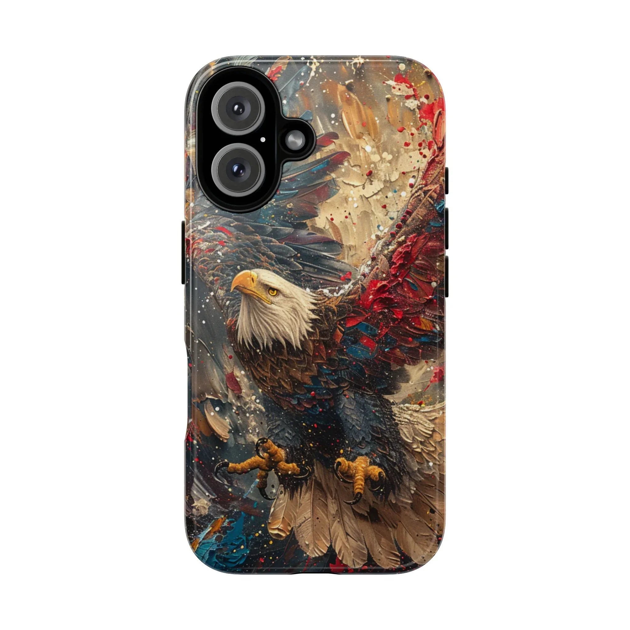 Patriotic Bald Eagle Tough Case | iPhone Phone Case, Red Blue Feather Art - 250 USA Celebration