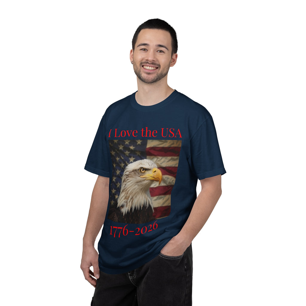 Patriotic Eagle T-Shirt — "I Love the USA 1776–2026"