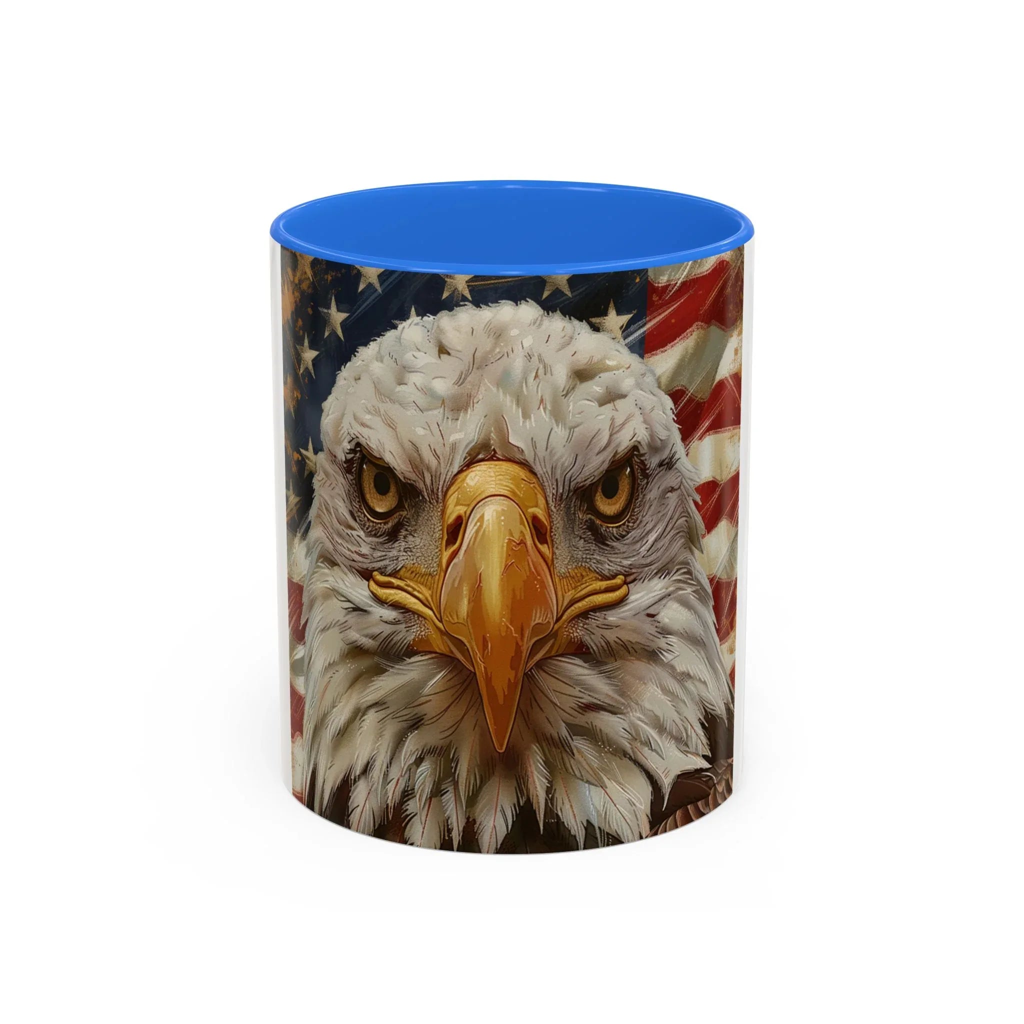 Colorful Mugs (11oz, 15oz) Majestic bald eagle head Patriotic coffee cup, America 250 Celebration coffee cup - 250 USA Celebration