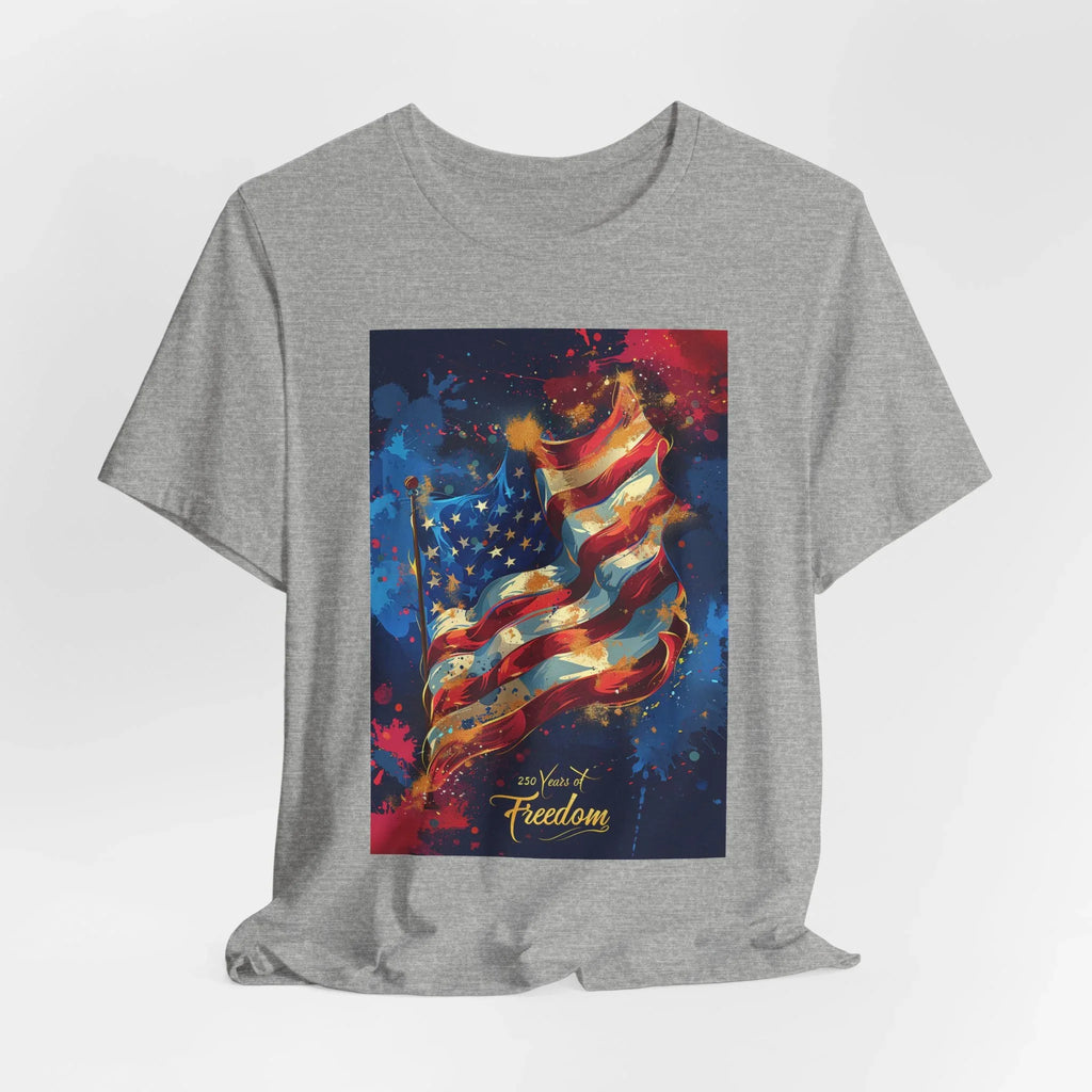 Patriotic Freedom Tee, Unisex Jersey Short Sleeve Tee, American Flag Shirt, Fourth of July Apparel, Independence Day Outfit, Gift for [...] - 250 USA Celebration
