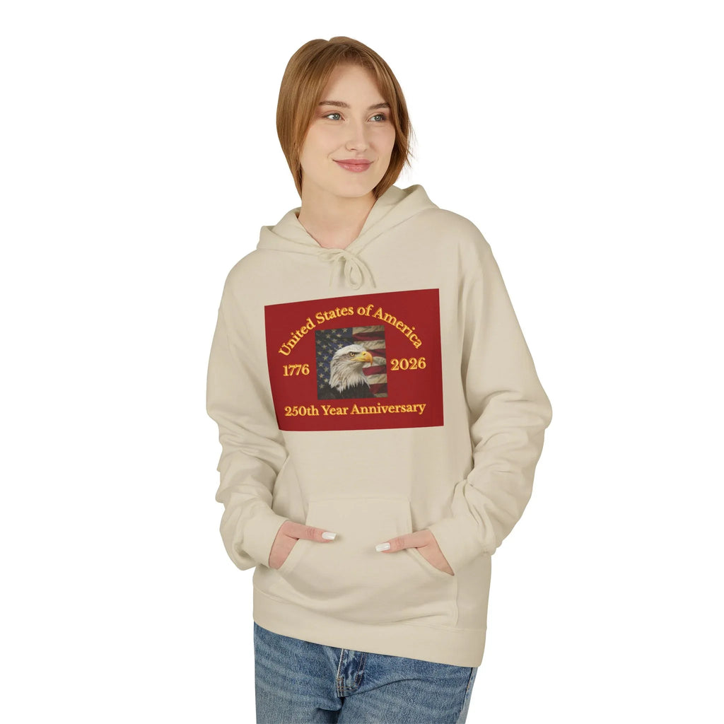 Bald Eagle Patriotic 250th Anniversary Hoodie 1776 2026 United States 250th Anniversary USA Patriotic Freedom Shirt Responsibly Made America - 250 USA Celebration